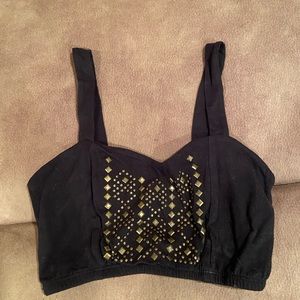 Black crop top bralette